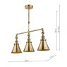 Laura Ashley Laura Ashley - Rufus 3 Light Bar Pendant Antique Brass