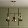 Laura Ashley Laura Ashley - Rufus 3 Light Bar Pendant Antique Brass