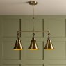 Laura Ashley Laura Ashley - Rufus 3 Light Bar Pendant Antique Brass