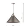Laura Ashley Laura Ashley - Rufus Pendant Industrial Nickel