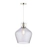 Laura Ashley Laura Ashley - Rye Pendant Polished Nickel Smoked Glass