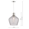 Laura Ashley Laura Ashley - Rye Pendant Polished Nickel Smoked Glass