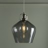 Laura Ashley Laura Ashley - Rye Pendant Polished Nickel Smoked Glass