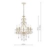 Laura Ashley Laura Ashley - Shamley 5 Light Chandelier (Matt White Glass)