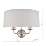 Laura Ashley Laura Ashley - Sorrento 2 Light Wall Light With Silver Shade