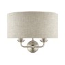 Laura Ashley Laura Ashley - Sorrento 2 Light Wall Light With Natural Shade