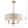 Laura Ashley Laura Ashley - Sorrento 3 Light Chandelier Antique Brass With Ivory Shade