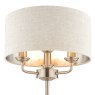 Laura Ashley Laura Ashley - Sorrento 3 Light Table Lamp Satin Nickel With Natural Shade