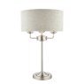 Laura Ashley Laura Ashley - Sorrento 3 Light Table Lamp Satin Nickel With Natural Shade