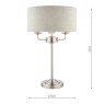Laura Ashley Laura Ashley - Sorrento 3 Light Table Lamp Satin Nickel With Natural Shade