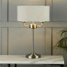 Laura Ashley Laura Ashley - Sorrento 3 Light Table Lamp Satin Nickel With Natural Shade