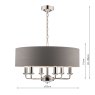 Laura Ashley Laura Ashley - Sorrento 6 Light Pendant With Charcoal Shade