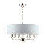Laura Ashley Laura Ashley - Sorrento 6 Light Pendant Polished Nickel With Silver Shade