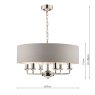 Laura Ashley Laura Ashley - Sorrento 6 Light Pendant Polished Nickel With Silver Shade