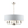 Laura Ashley Laura Ashley - Sorrento 6 Light Pendant Polished Nickel With Silver Shade