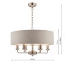 Laura Ashley Laura Ashley - Sorrento 6 Light Chandelier With Natural Shade