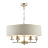 Laura Ashley Laura Ashley - Sorrento 6 Light Chandelier With Natural Shade