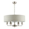Laura Ashley Laura Ashley - Sorrento 6 Light Chandelier With Natural Shade