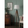 Laura Ashley Laura Ashley - Burdale Tripod Floor Lamp (Dark Wood Industrial Brass Base Only)