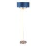 Laura Ashley Laura Ashley - Sorrento 3 Light Floor Lamp Antique Brass Blue Shade
