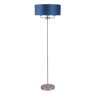 Laura Ashley Laura Ashley - Sorrento 3 Light Floor Lamp Antique Brass Blue Shade