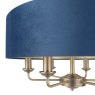Laura Ashley Laura Ashley - Sorrento 6 Light Pendant Antique Brass Blue Shade