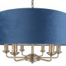 Laura Ashley Laura Ashley - Sorrento 6 Light Pendant Antique Brass Blue Shade