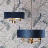 Laura Ashley Laura Ashley - Sorrento 6 Light Pendant Antique Brass Blue Shade