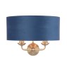 Laura Ashley Laura Ashley - Sorrento 2 Light Wall Light Antique Brass Blue Shade