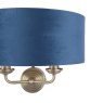 Laura Ashley Laura Ashley - Sorrento 2 Light Wall Light Antique Brass Blue Shade