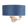 Laura Ashley Laura Ashley - Sorrento 2 Light Wall Light Antique Brass Blue Shade
