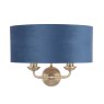 Laura Ashley Laura Ashley - Sorrento 2 Light Wall Light Antique Brass Blue Shade
