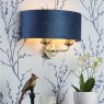 Laura Ashley Laura Ashley - Sorrento 2 Light Wall Light Antique Brass Blue Shade