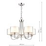 Laura Ashley Lighting Laura Ashley - Southwell 5 Light Chandelier Polished Nickel Glass Shades