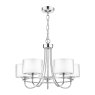 Laura Ashley Lighting Laura Ashley - Southwell 5 Light Chandelier Polished Nickel Glass Shades