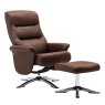 Furniture Link Texas - Swivel Recliner and Stool (Brown)