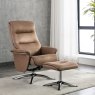 Furniture Link Texas - Swivel Recliner and Stool (Caramel)