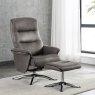 Furniture Link Texas - Swivel Recliner and Stool (Grey)