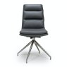Furniture Link Nobo Swivel - Dining Chair (Brushed Steel/Grey Faux Leather)