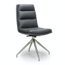 Furniture Link Nobo Swivel - Dining Chair (Brushed Steel/Grey PU)