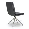 Furniture Link Nobo Swivel - Dining Chair (Brushed Steel/Grey Faux Leather)