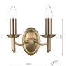 Dar Lighting Dar - Ambassador Double Wall Bracket Antique Brass