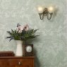 Dar Lighting Dar - Boston 2 Light Wall Light Antique Brass Opaque Glass