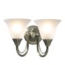 Dar Lighting Dar - Boston 2 Light Wall Light Antique Brass Opaque Glass