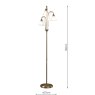 Dar Lighting Dar - Boston 3 Light Floor Lamp Antique Brass Opaque Glass