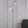 Dar Lighting Dar - Boston 3 Light Floor Lamp Antique Brass Opaque Glass