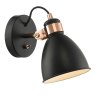 Dar Lighting Dar - Frederick Single Wall Spotlight Black Copper
