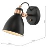 Dar Lighting Dar - Frederick Single Wall Spotlight Black Copper
