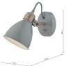 Dar Lighting Dar - Frederick Single Wall Spotlight Grey Copper