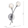 Dar Lighting Dar - Seattle 2 Light Wall Light Satin Chrome Glass
